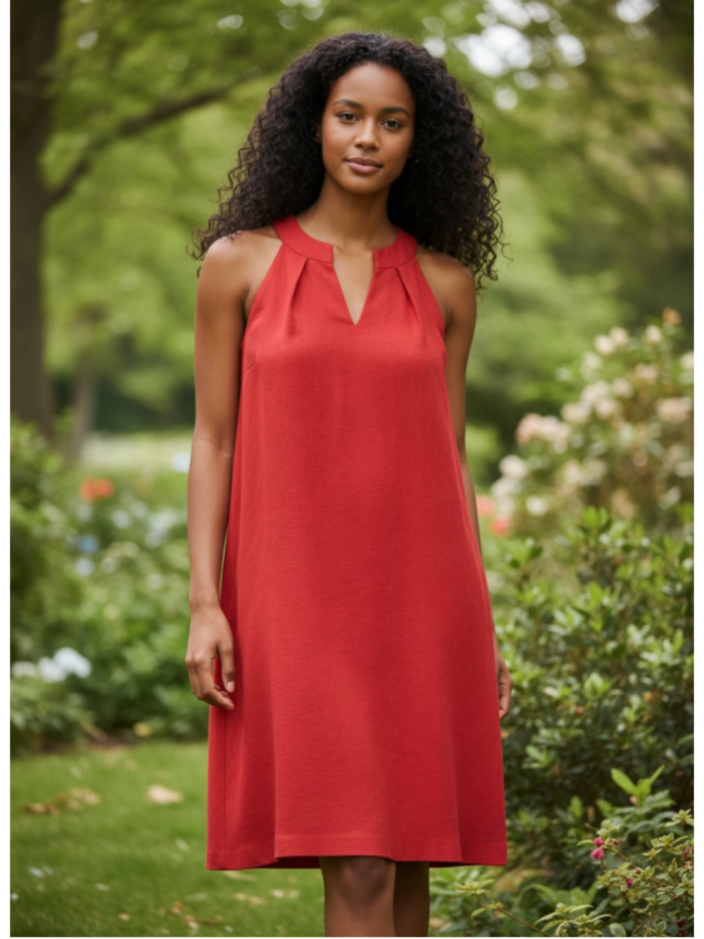 NWT Women's Dana Buchman Red Sleeveless Shift Dress Size 14 - Picture 1 of 7